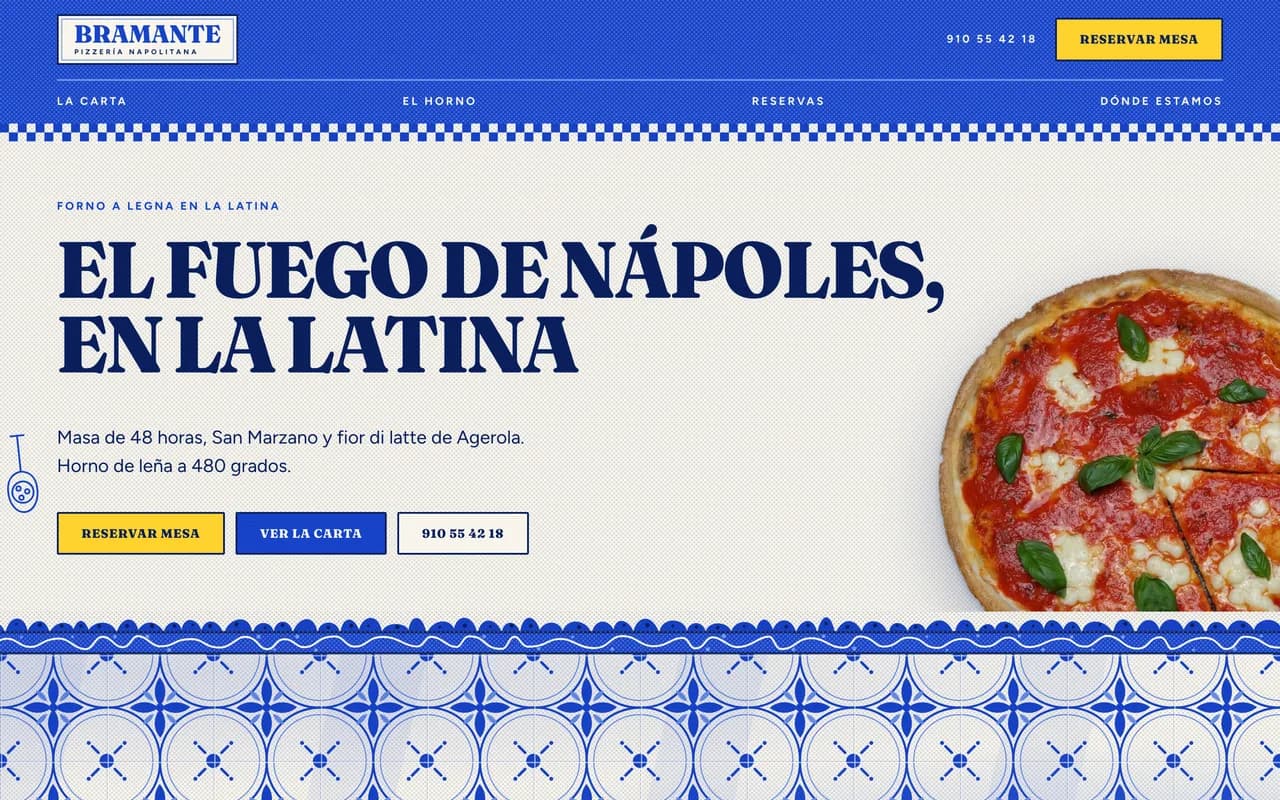 Página de inicio de la plantilla Bramante