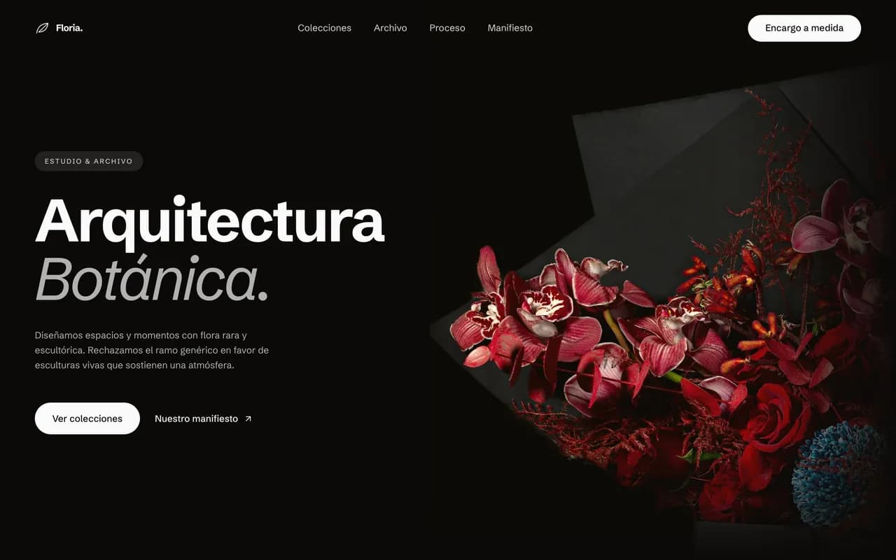 Página de inicio de la plantilla Floria